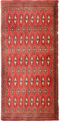 Turkaman Rug - 130 x 60 cm - red
