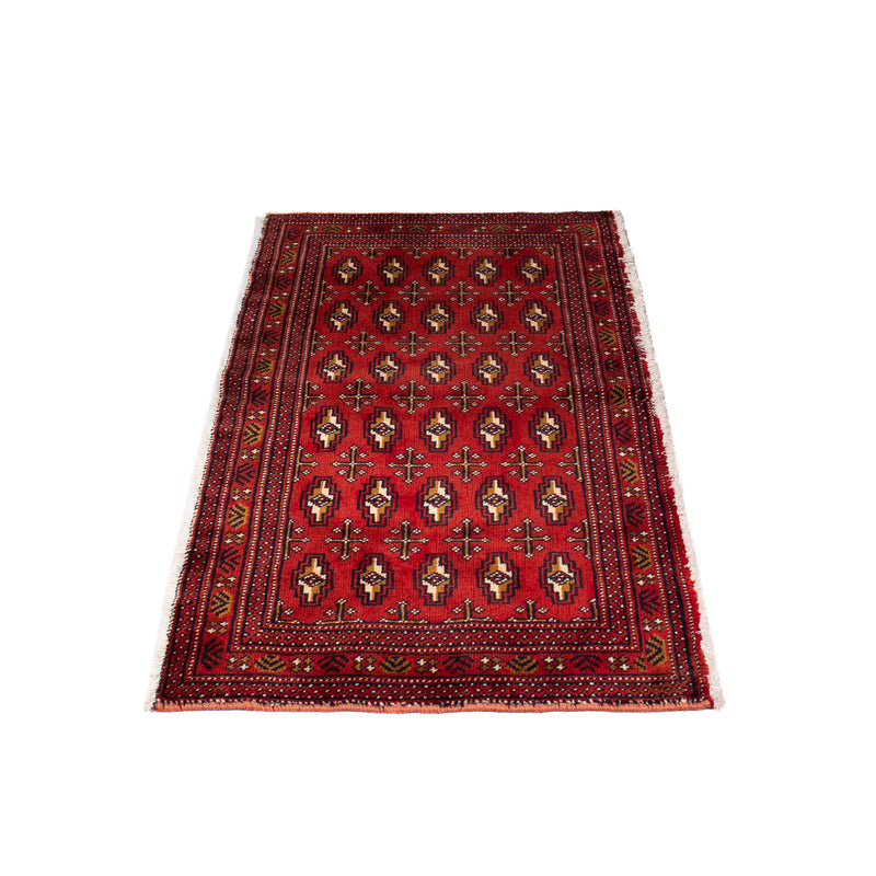 Runner Turkaman Rug - 100 x 50 cm - dark red