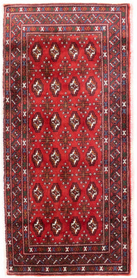 Turkaman Rug - 130 x 60 cm - red