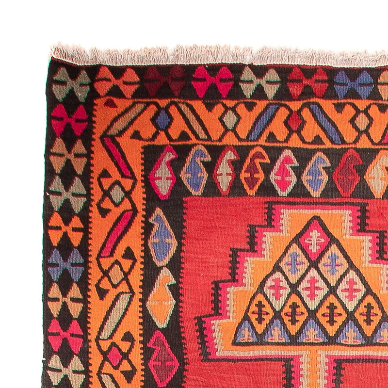 Runner Kelim Rug - Old - 395 x 180 cm - red