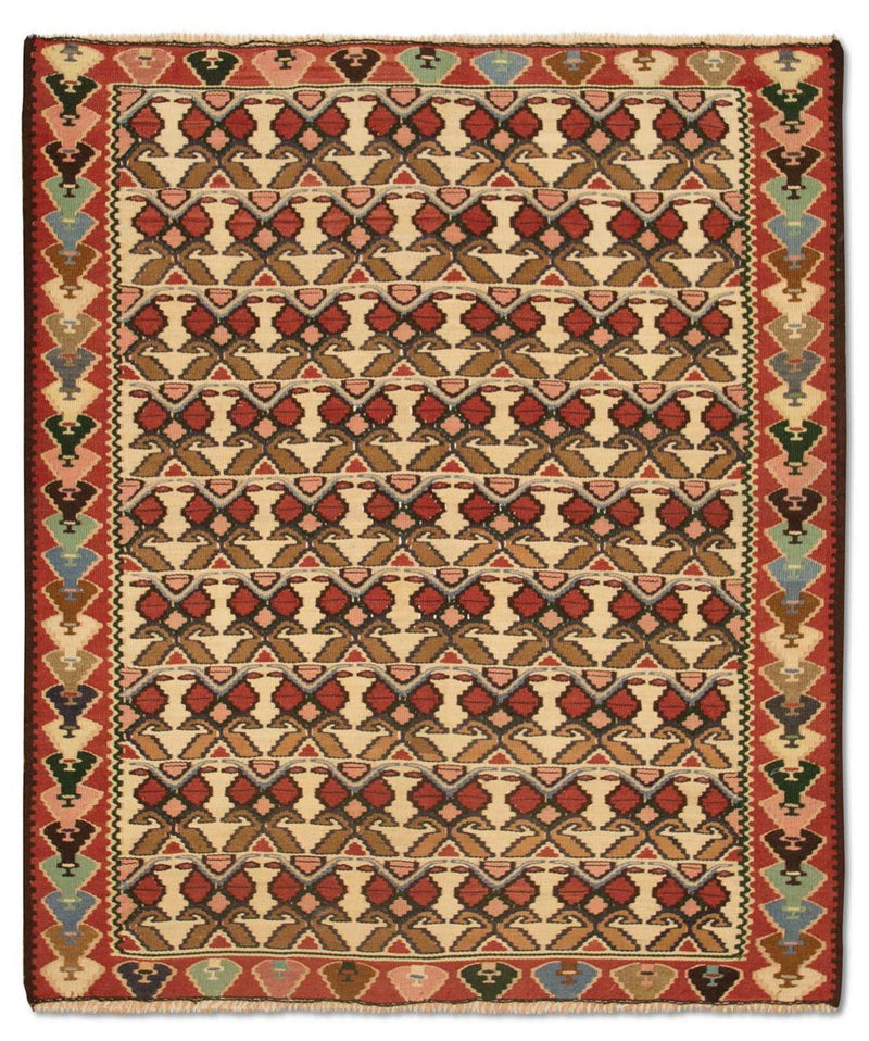 Kelim Rug - Old - 143 x 119 cm - beige