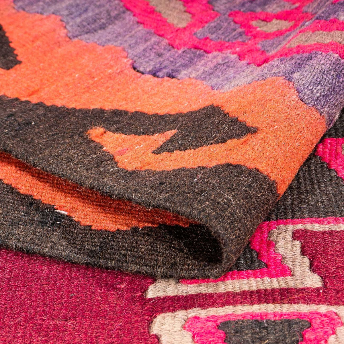 Runner Kelim Rug - Old - 390 x 141 cm - multicolored