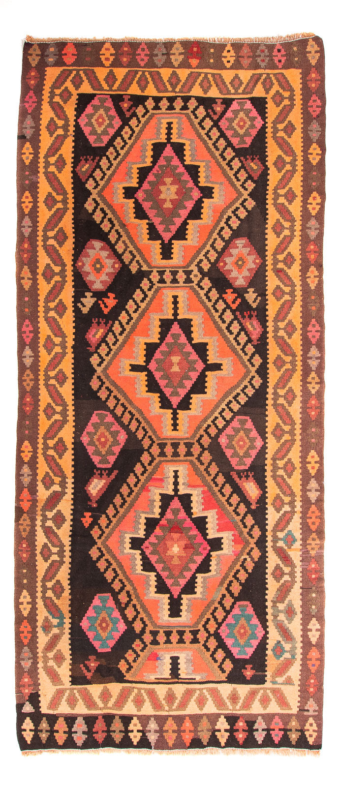 Runner Kelim Rug - Old - 320 x 150 cm - multicolored