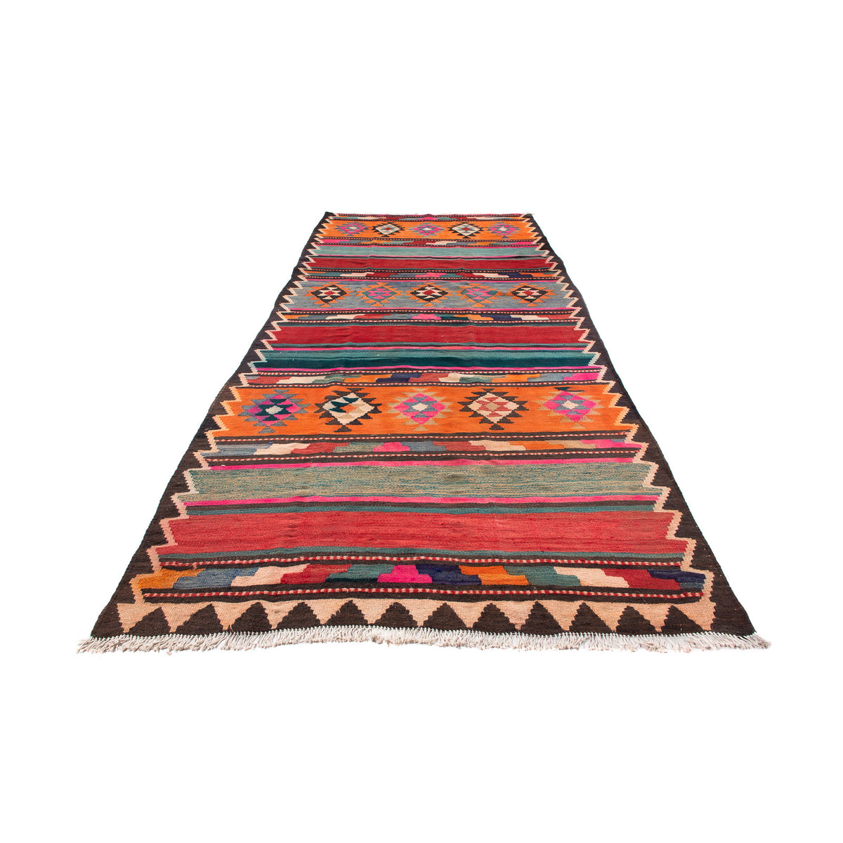 Runner Kelim Rug - Old - 350 x 150 cm - multicolored