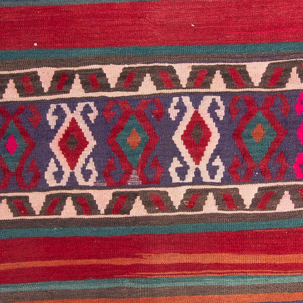 Runner Kelim Rug - Old - 370 x 140 cm - multicolored