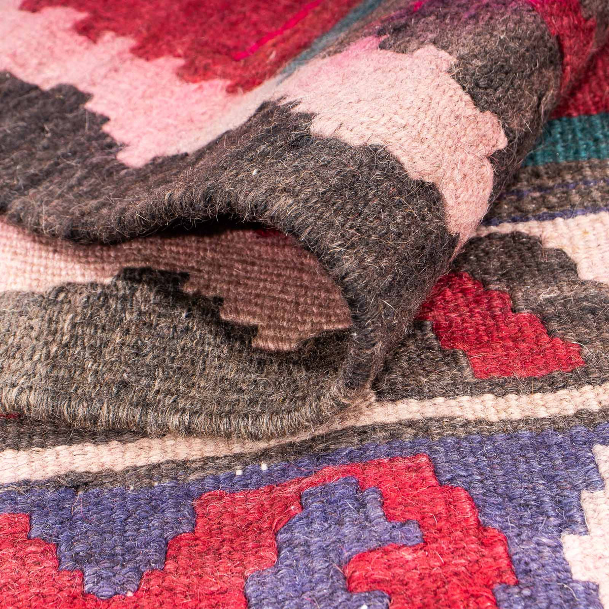 Runner Kelim Rug - Old - 370 x 140 cm - multicolored