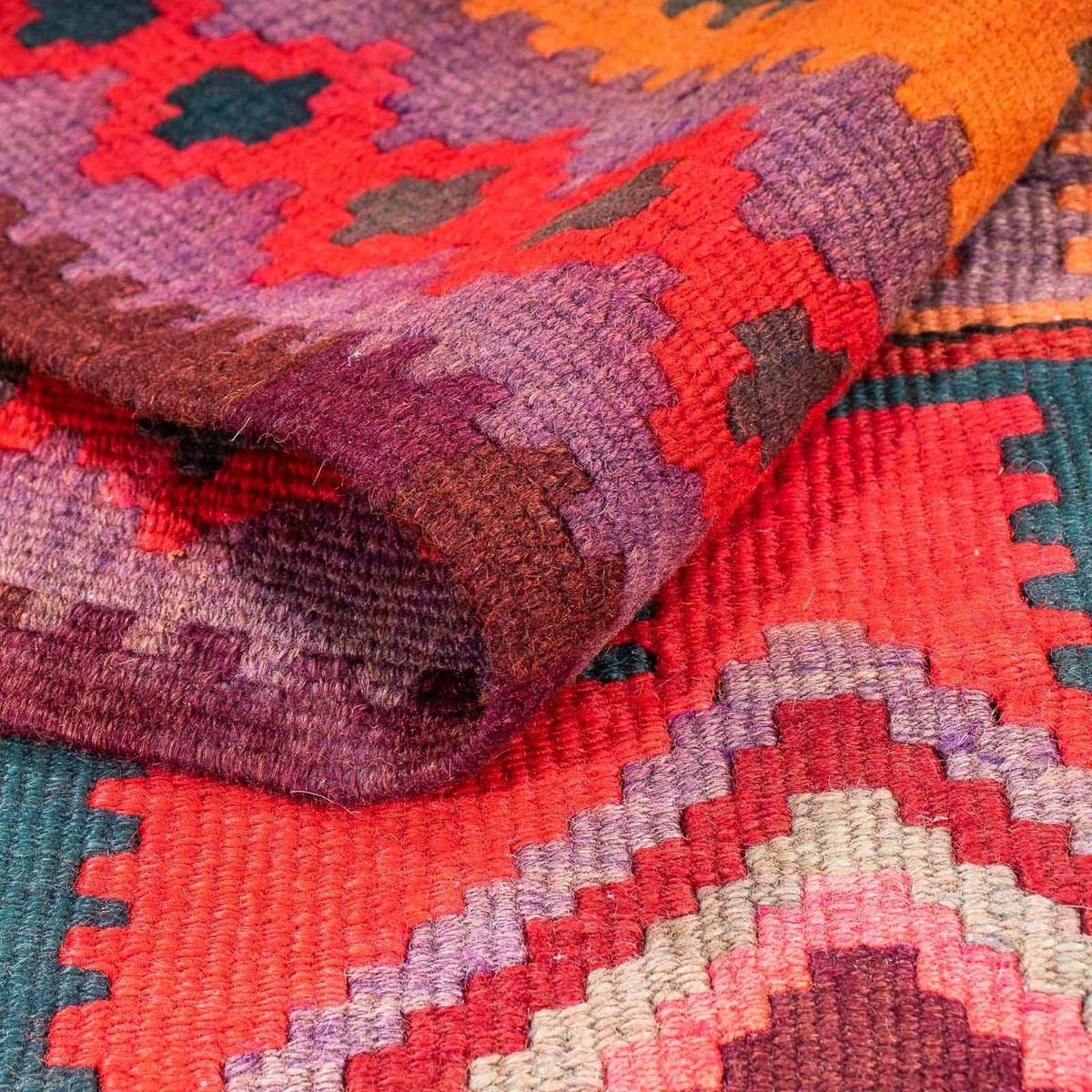 Runner Kelim Rug - Old - 335 x 150 cm - multicolored