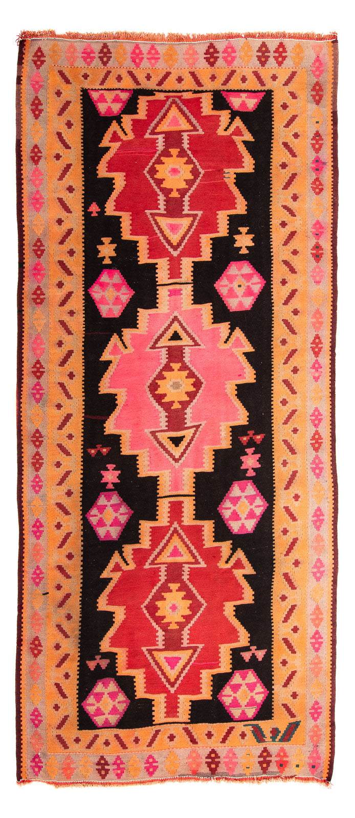 Runner Kelim Rug - Old - 330 x 150 cm - multicolored