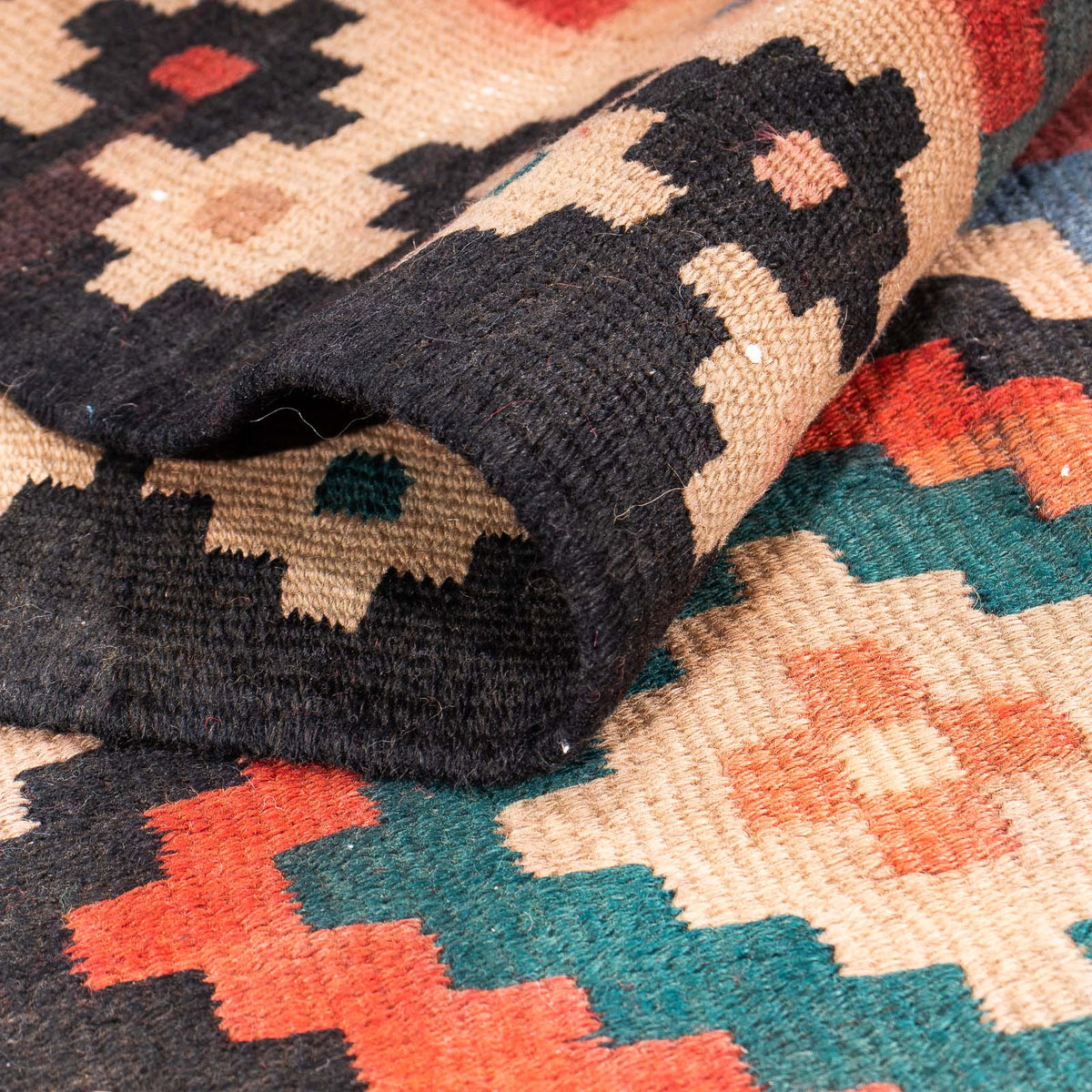 Runner Kelim Rug - Old - 225 x 112 cm - multicolored