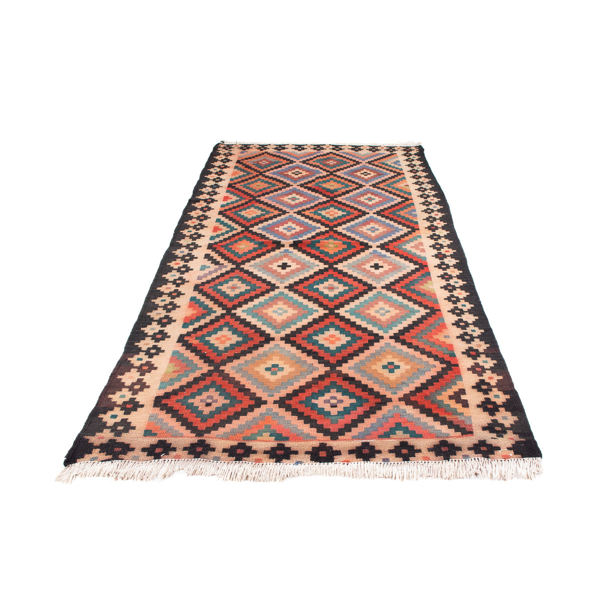 Runner Kelim Rug - Old - 225 x 112 cm - multicolored