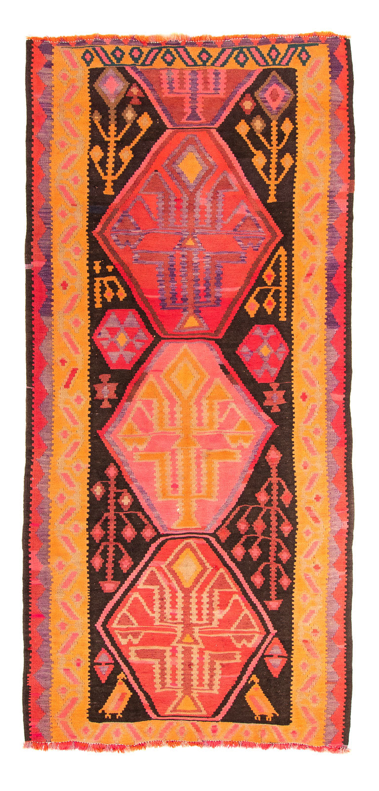Runner Kelim Rug - Old - 305 x 160 cm - multicolored