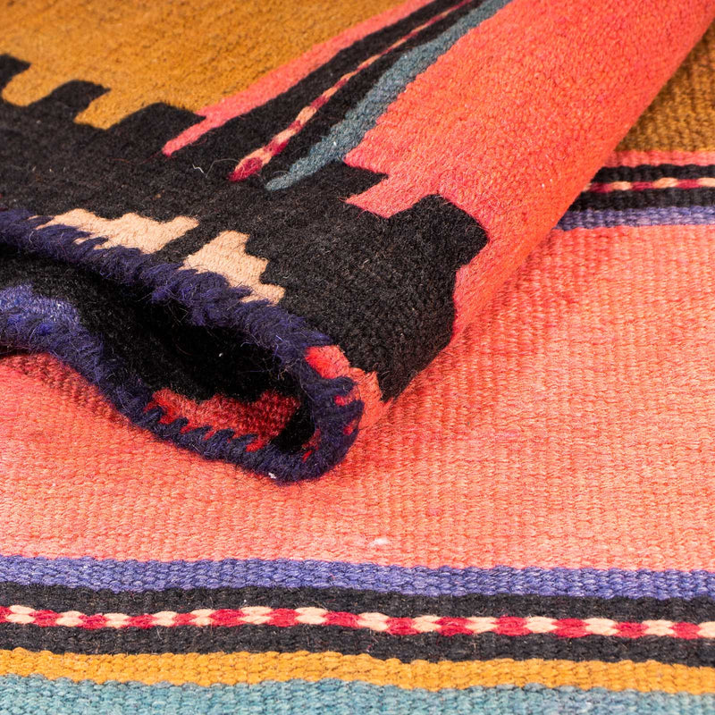 Runner Kelim Rug - Old - 370 x 137 cm - multicolored