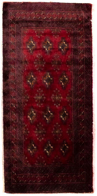 Turkaman Rug - 130 x 60 cm - red