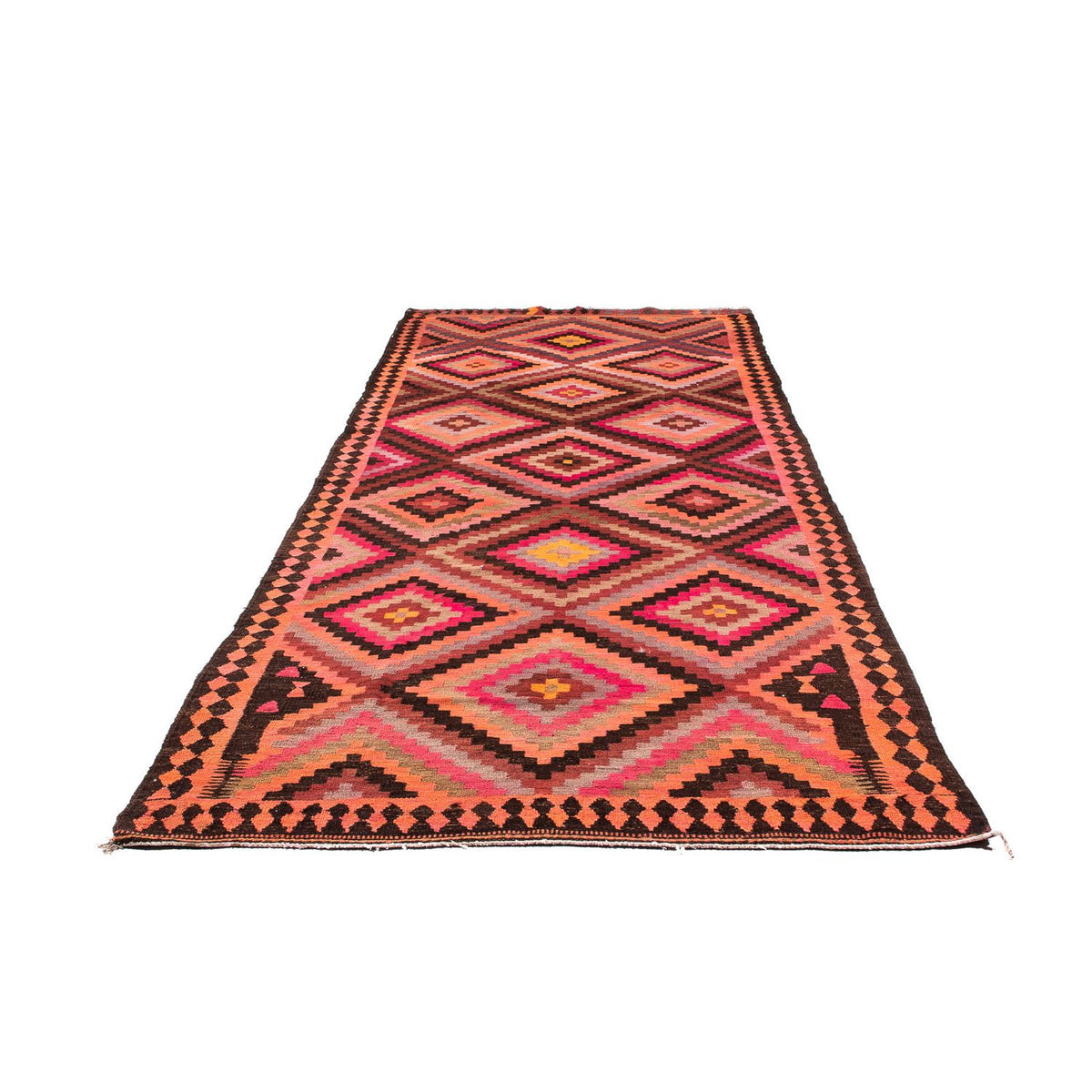 Runner Kelim Rug - Old - 370 x 140 cm - multicolored