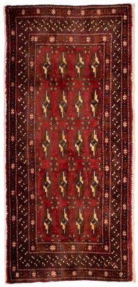 Turkaman Rug - 130 x 60 cm - red