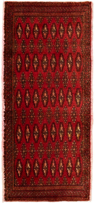 Turkaman Rug - 130 x 60 cm - red
