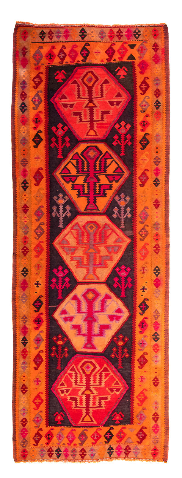 Runner Kelim Rug - Old - 360 x 140 cm - multicolored