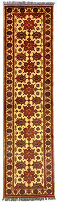Runner Afghan Rug - Hatschlu - 304 x 80 cm - red