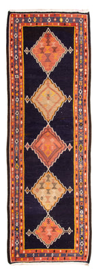 Runner Kelim Rug - Old - 330 x 120 cm - multicolored