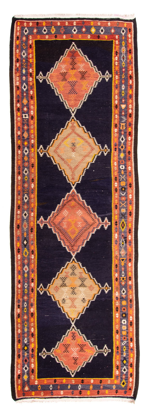 Runner Kelim Rug - Old - 330 x 120 cm - multicolored