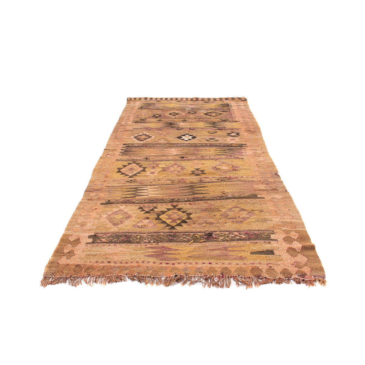 Runner Kelim Rug - Old - 260 x 110 cm - multicolored