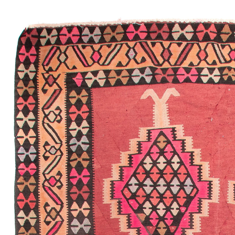 Runner Kelim Rug - Old - 380 x 185 cm - red