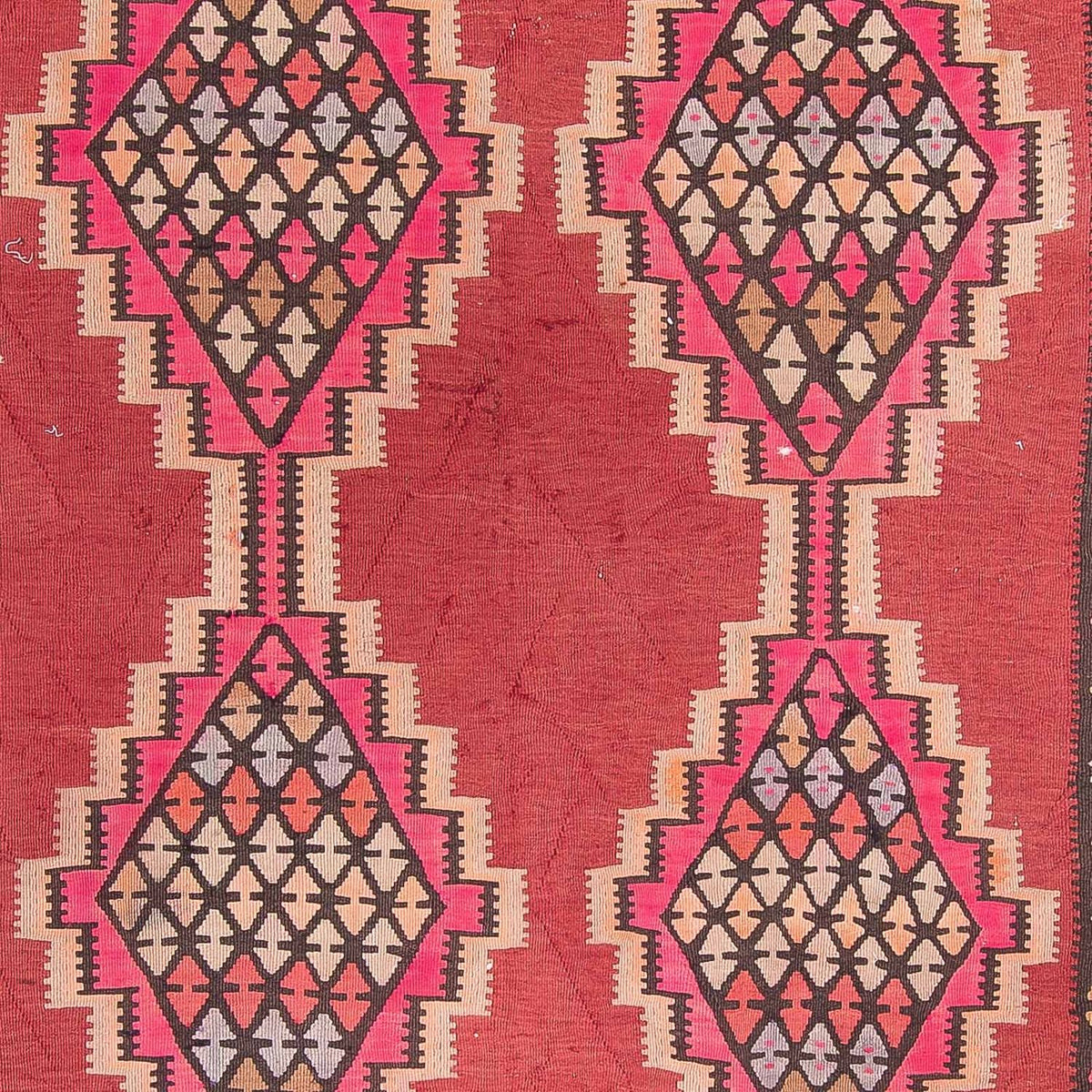 Runner Kelim Rug - Old - 380 x 185 cm - red
