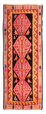 Runner Kelim Rug - Old - 265 x 110 cm - multicolored
