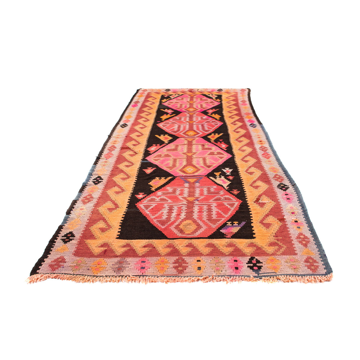 Runner Kelim Rug - Old - 265 x 110 cm - multicolored