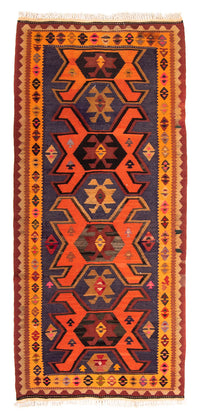 Runner Kelim Rug - Old - 220 x 110 cm - multicolored