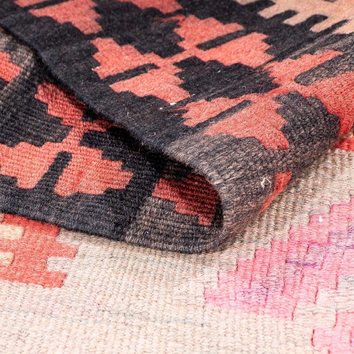 Runner Kelim Rug - Old - 395 x 180 cm - multicolored