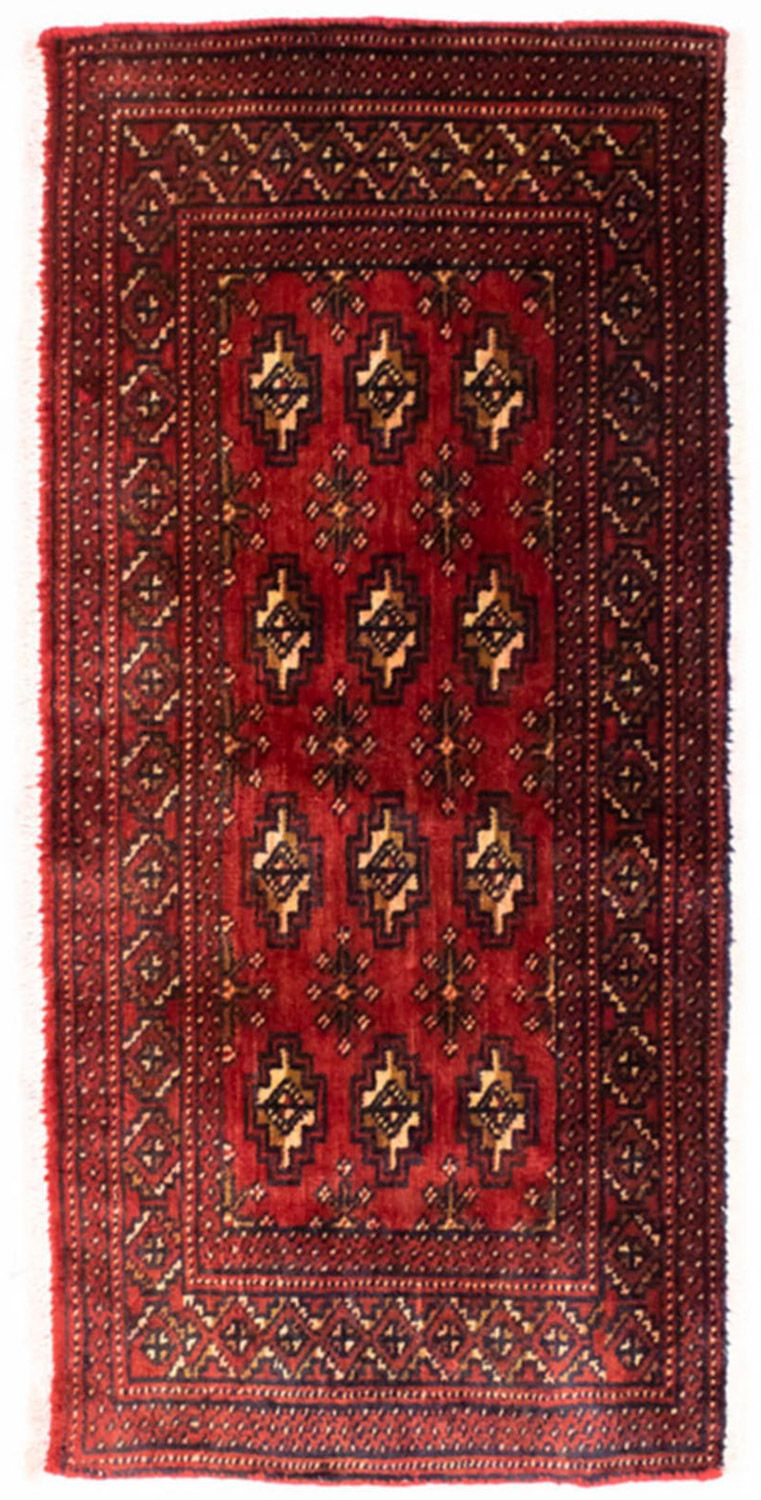 Runner Turkaman Rug - 100 x 50 cm - red