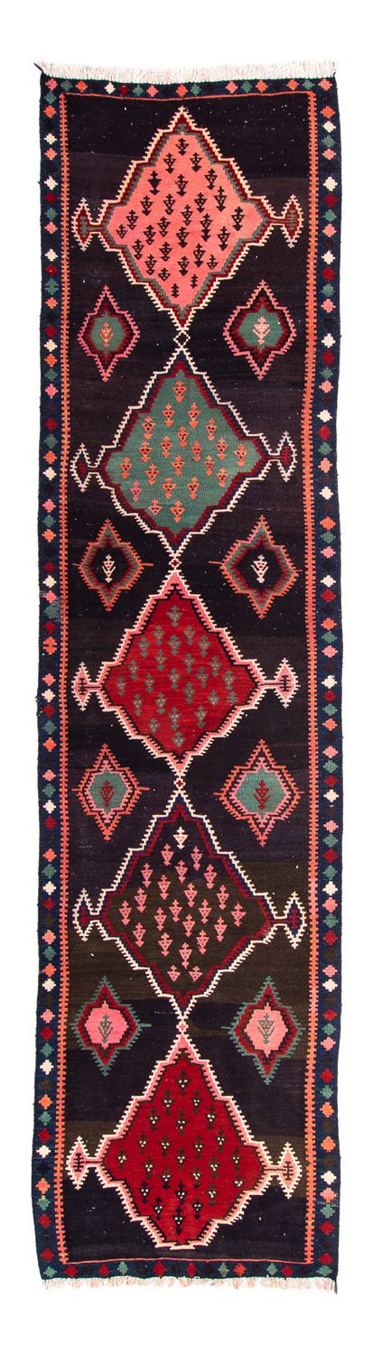 Runner Kelim Rug - Old - 370 x 100 cm - multicolored