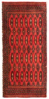 Runner Turkaman Rug - 100 x 50 cm - red