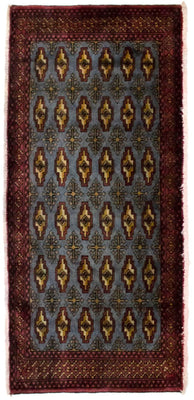 Turkaman Rug - 130 x 60 cm - blue