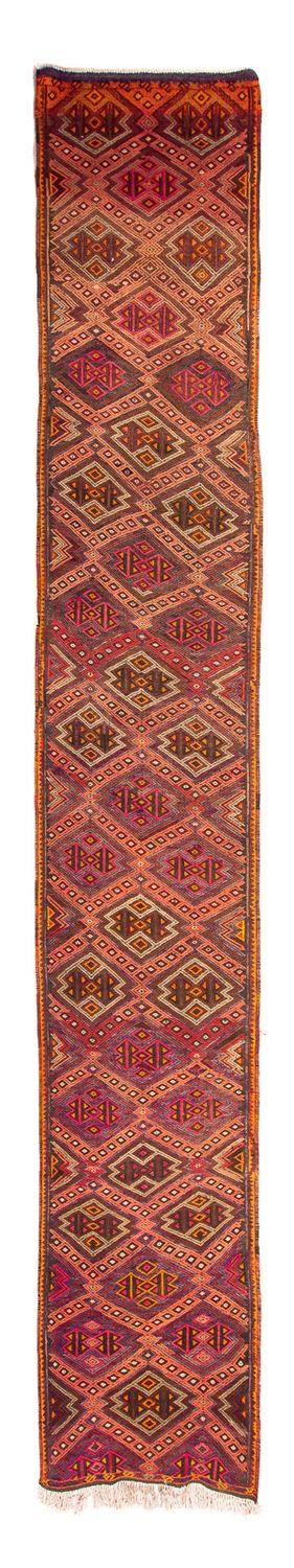 Runner Kelim Rug - Old - 400 x 75 cm - multicolored