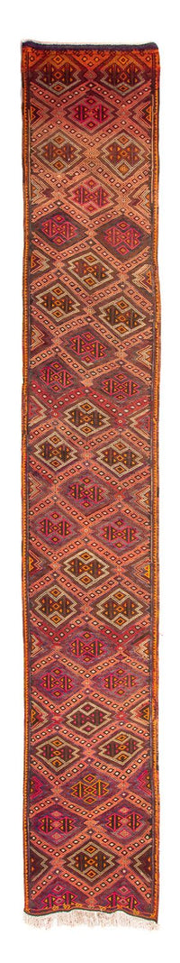 Runner Kelim Rug - Old - 400 x 75 cm - multicolored