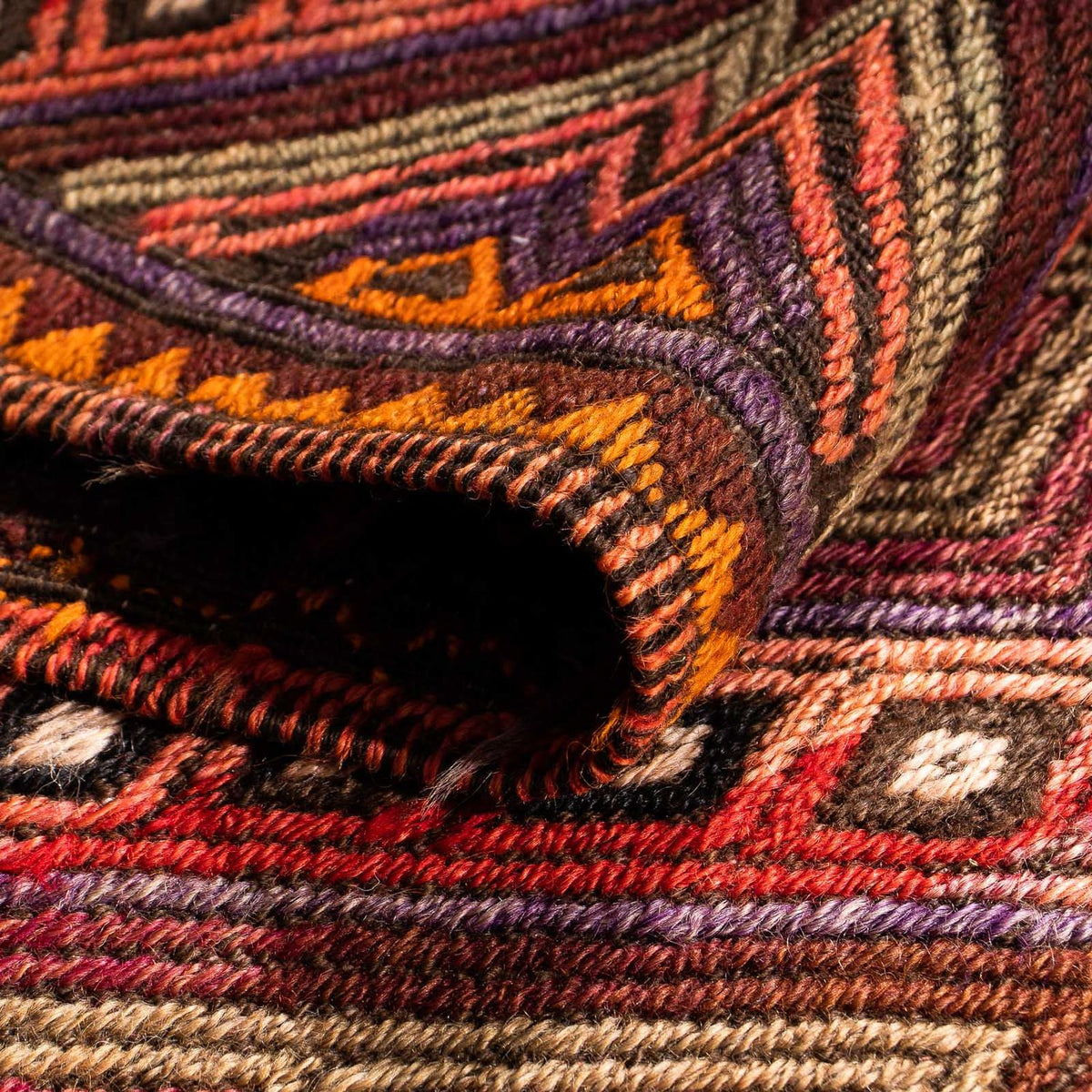 Runner Kelim Rug - Old - 380 x 70 cm - multicolored