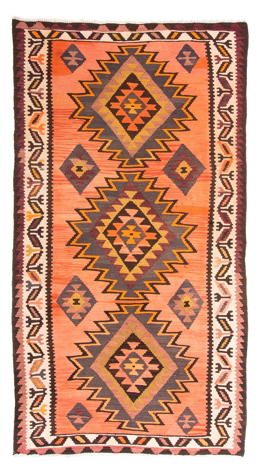 Runner Kelim Rug - Old - 265 x 140 cm - multicolored