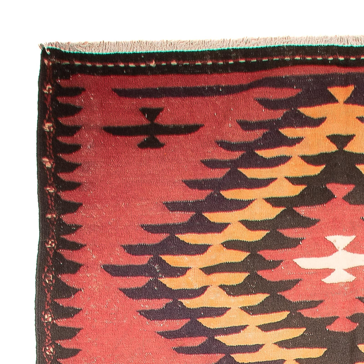 Runner Kelim Rug - Old - 435 x 150 cm - light red