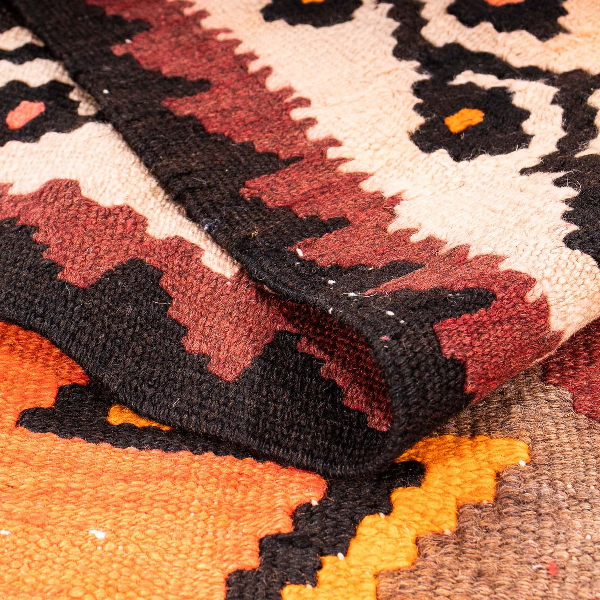 Runner Kelim Rug - Old - 265 x 145 cm - multicolored