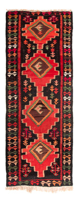 Runner Kelim Rug - Old - 330 x 137 cm - multicolored