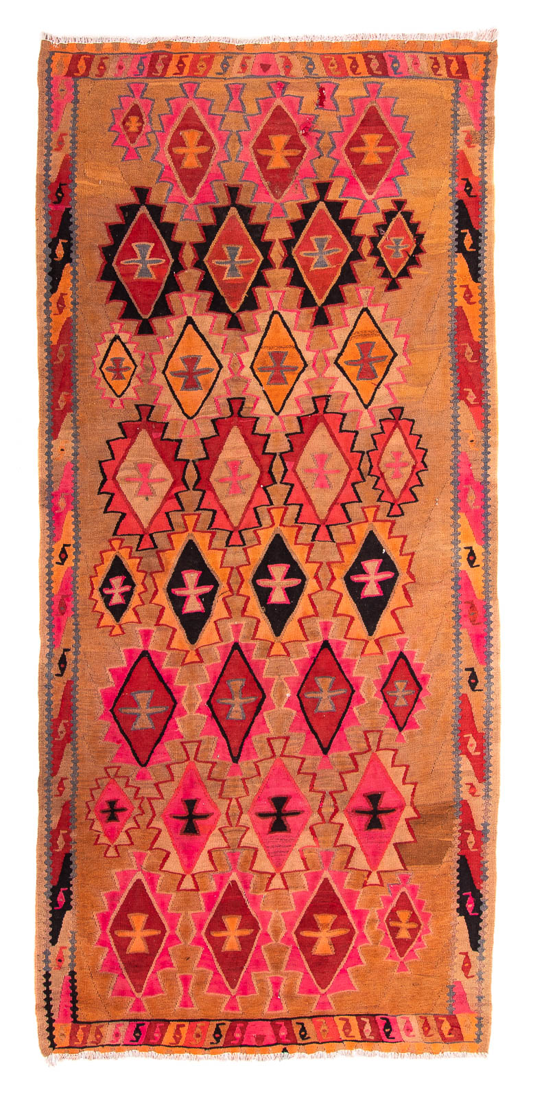 Runner Kelim Rug - Old - 308 x 145 cm - multicolored