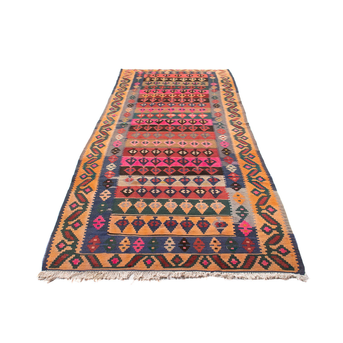 Runner Kelim Rug - Old - 350 x 140 cm - multicolored