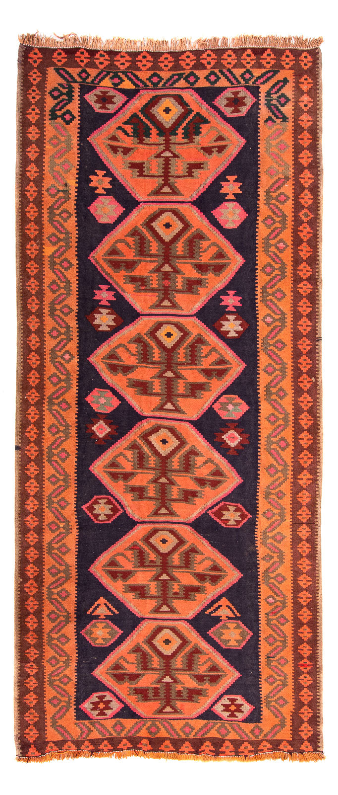 Runner Kelim Rug - Old - 320 x 145 cm - multicolored