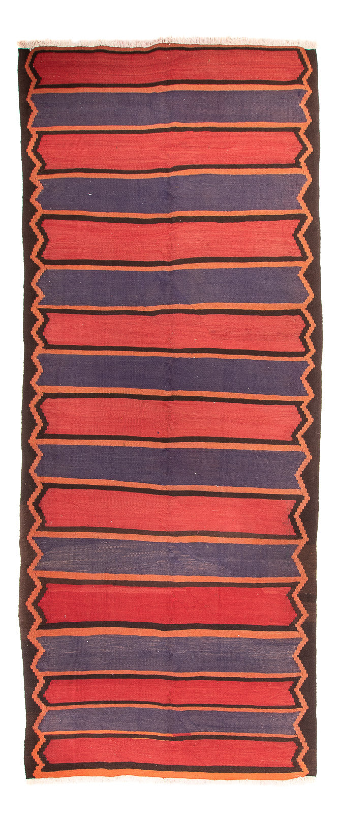 Runner Kelim Rug - Old - 385 x 155 cm - brown