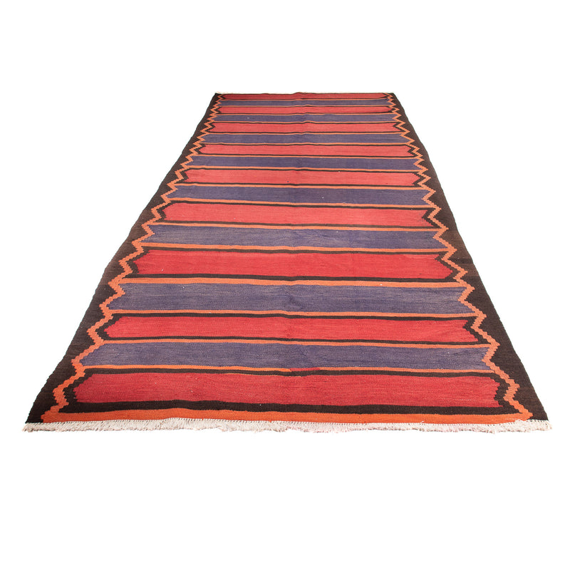 Runner Kelim Rug - Old - 385 x 155 cm - brown