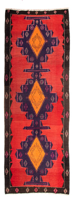 Runner Kelim Rug - Old - 385 x 150 cm - multicolored