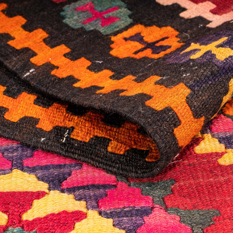 Runner Kelim Rug - Old - 390 x 147 cm - multicolored