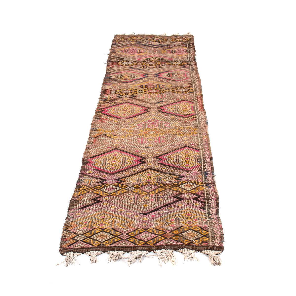 Runner Kelim Rug - Old - 356 x 152 cm - multicolored